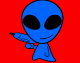 Disegno Alieno II pitturato su FEDE