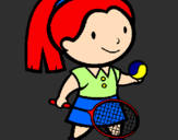 Disegno Ragazza che gioca a tennis  pitturato su melissa