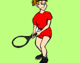 Disegno Ragazza che gioca a tennis  pitturato su snoopy
