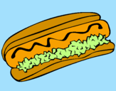 Disegno Hot dog pitturato su snoopy