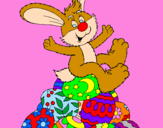 Disegno Coniglio di Pasqua pitturato su ylenia