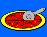 Disegno Pizza pitturato su MILO