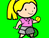 Disegno Ragazza che gioca a tennis  pitturato su Francesca  