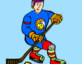 Disegno Giocatore di hockey su ghiaccio pitturato su fede c.
