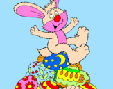 Disegno Coniglio di Pasqua pitturato su CATERINA