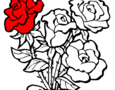 Disegno Mazzo di rose  pitturato su natale  4  anni