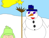 Disegno Pupazzo di neve III pitturato su ilaria ga...