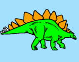 Disegno Stegosaurus  pitturato su fr