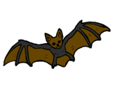 Disegno Pipistrello in volo  pitturato su qwqw