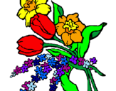 Disegno Mazzo di fiori pitturato su Alice 