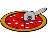 Disegno Pizza pitturato su andrew