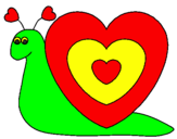Disegno Lumachina cuore  pitturato su BEA