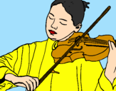 Disegno Violinista  pitturato su Marta