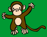 Disegno Scimmietta pitturato su raven99