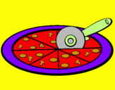 Disegno Pizza pitturato su diana