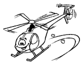 Disegno Elicottero  pitturato su Marco