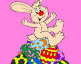 Disegno Coniglio di Pasqua pitturato su YASMINE CAIAZZA