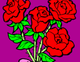 Disegno Mazzo di rose  pitturato su floricientina