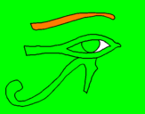 Disegno Occhio di Horus  pitturato su kekko