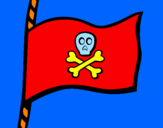 Disegno Bandiera dei pirati pitturato su francesco
