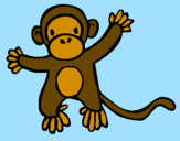 Disegno Scimmietta pitturato su rossella