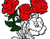 Disegno Mazzo di rose  pitturato su IGBFGFGFFF