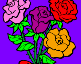 Disegno Mazzo di rose  pitturato su sofia di fulvio