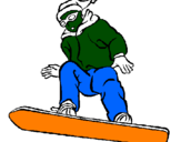 Disegno Snowboard pitturato su michele
