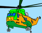 Disegno Elicottero di salvataggio  pitturato su leonardo