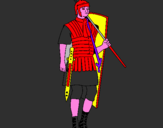 Disegno Soldato romano  pitturato su filippo
