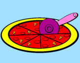 Disegno Pizza pitturato su valeria 