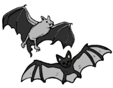 Disegno Un paio di pipistrelli  pitturato su giada