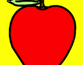 Disegno mela  pitturato su giulia