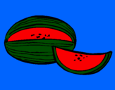 Disegno Melone  pitturato su massy