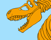 Disegno Scheletro di Tyrannosaurus rex pitturato su drake