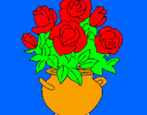 Disegno Vaso di fiori pitturato su allegra