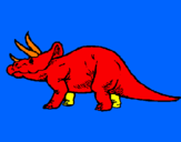 Disegno Triceratops  pitturato su matteo
