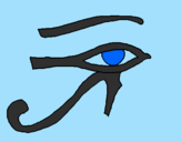 Disegno Occhio di Horus  pitturato su pietro giuliani