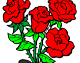 Disegno Mazzo di rose  pitturato su Flavio