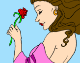 Disegno Principessa con una rosa pitturato su martina.r.