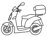 Disegno Ciclomotore pitturato su Camomilla