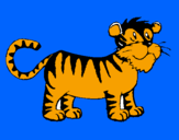 Disegno Tigre  pitturato su CHICHI