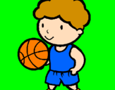 Disegno Giocatore di pallacanestro  pitturato su CHARA  FIORILLO.