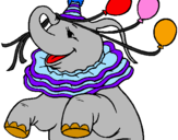 Disegno Elefante con 3 palloncini  pitturato su sarah