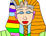 Disegno Tutankamon pitturato su martino