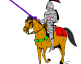 Disegno Cavallerizzo a cavallo  pitturato su cavaliere
