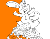 Disegno Coniglio di Pasqua pitturato su mariagiovana