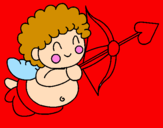Disegno Cupido  pitturato su Sara