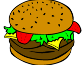 Disegno Hamburger completo  pitturato su Elisa