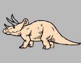 Disegno Triceratops  pitturato su dodo